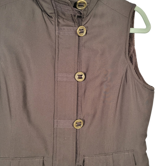 TRIBAL Fleece Lined Utility Vest Small Petite Brown - Picture 6 of 10